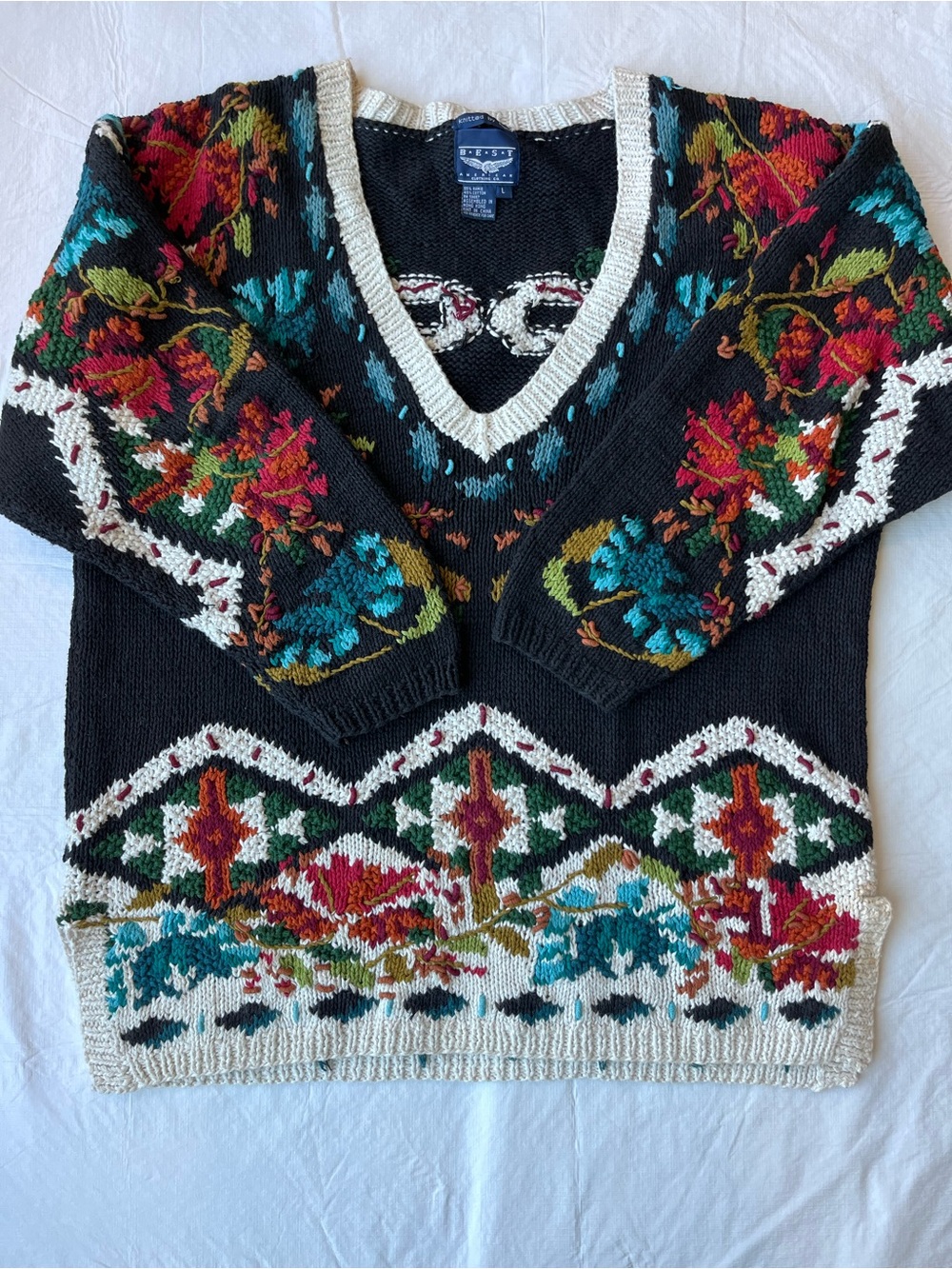 Vintage Best American Clothing Co. Hand Knit Sweater Fall - Picture 2 of 8